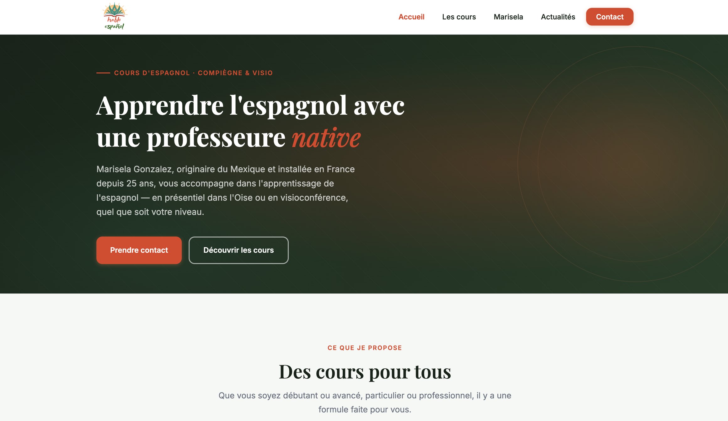 Site vitrine d’une professeure d’espagnol